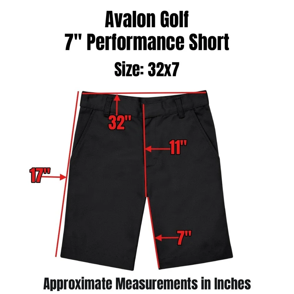 Avalon Golf Performance Short Mens 32 7